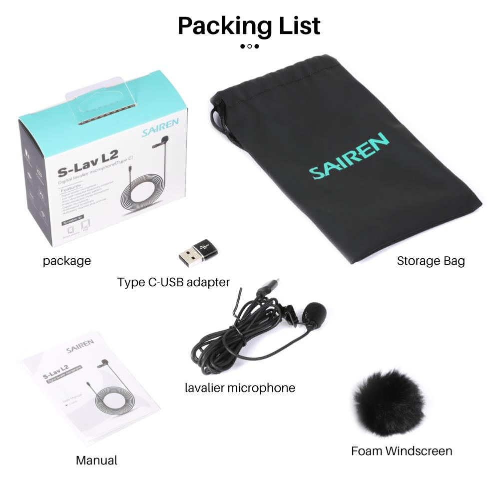Sairen Myggmikrofon till mobil med USB-C