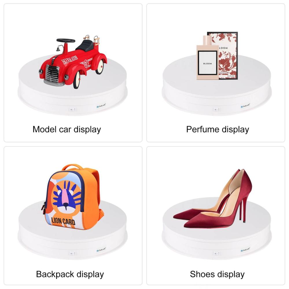 Puluz Roterande produktbord vit för produktfotografering