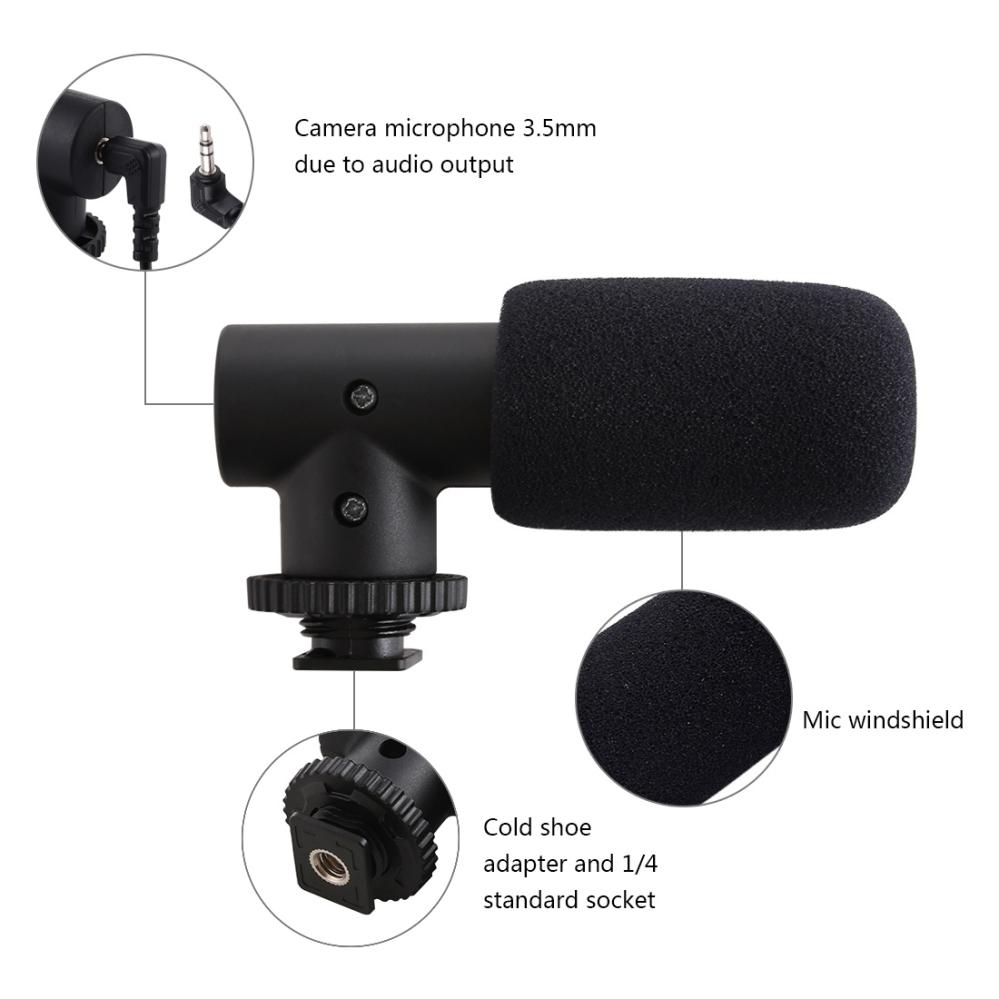 Puluz Stereomikrofon för mobil DSLR med 3.5mm kontakt