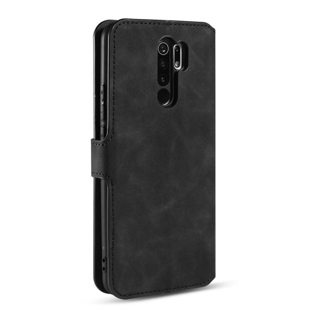 DG.MING Plånboksfodral för Xiaomi Redmi 9 Svart