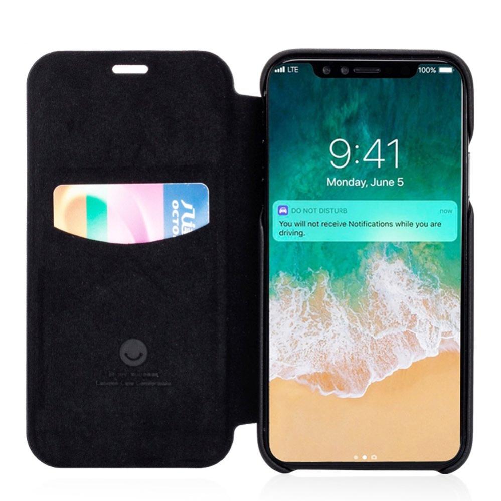 Lenuo Plånboksfodral för iPhone X - Svart