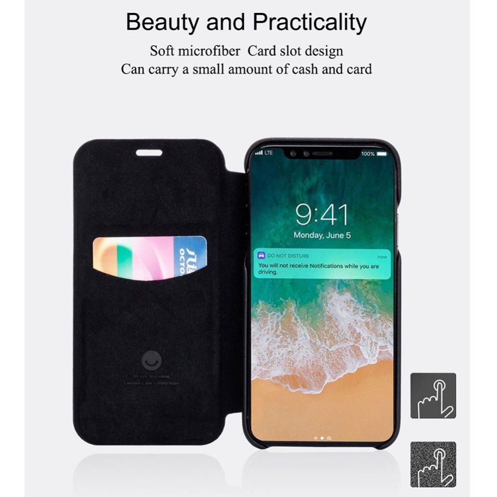 Lenuo Plånboksfodral för iPhone X - Svart