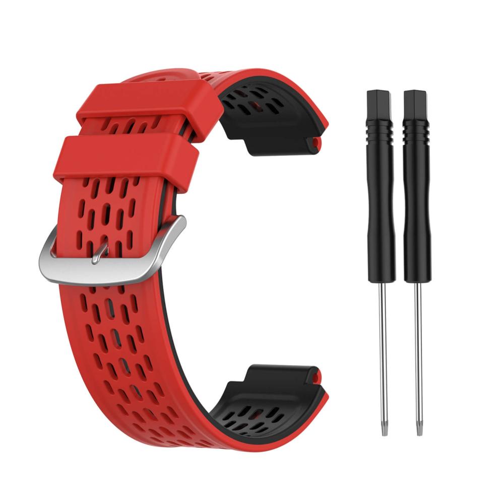 Silikonarmband Röd & Svart för Garmin Approach S2/S4