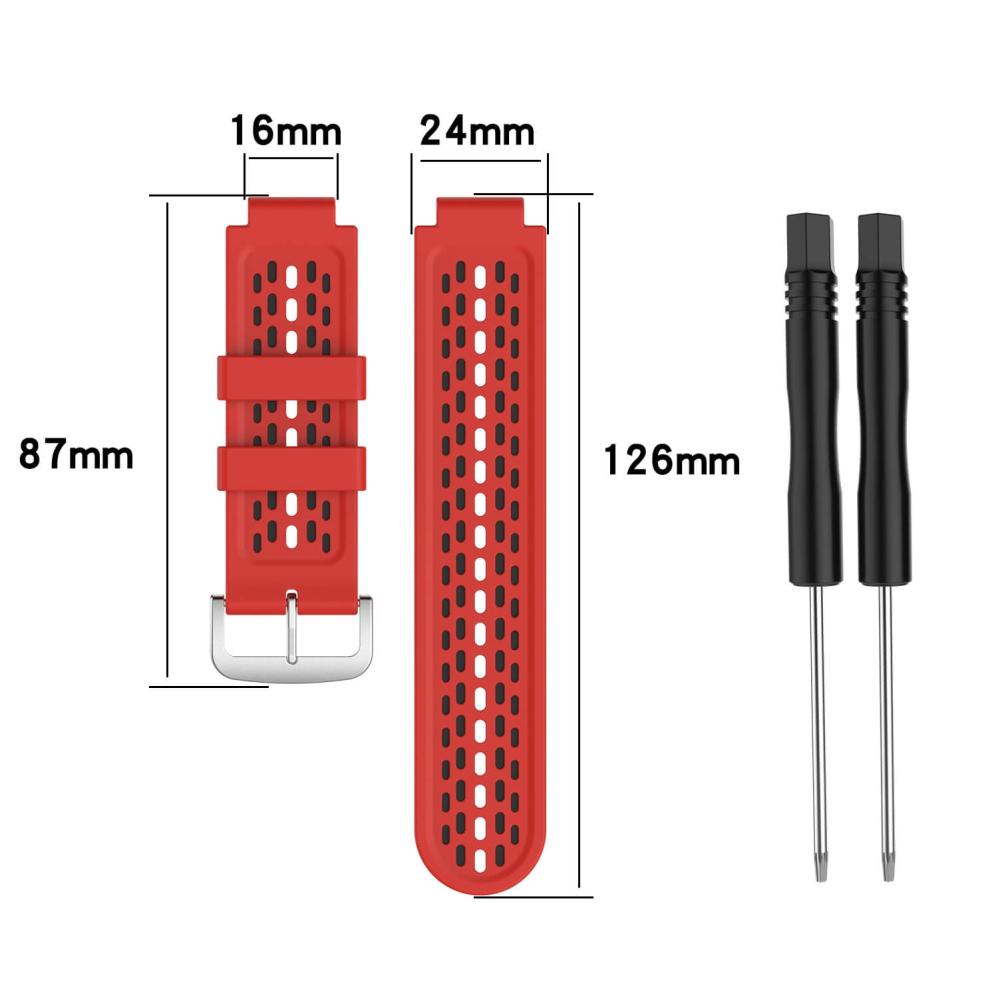 Silikonarmband Röd & Svart för Garmin Approach S2/S4