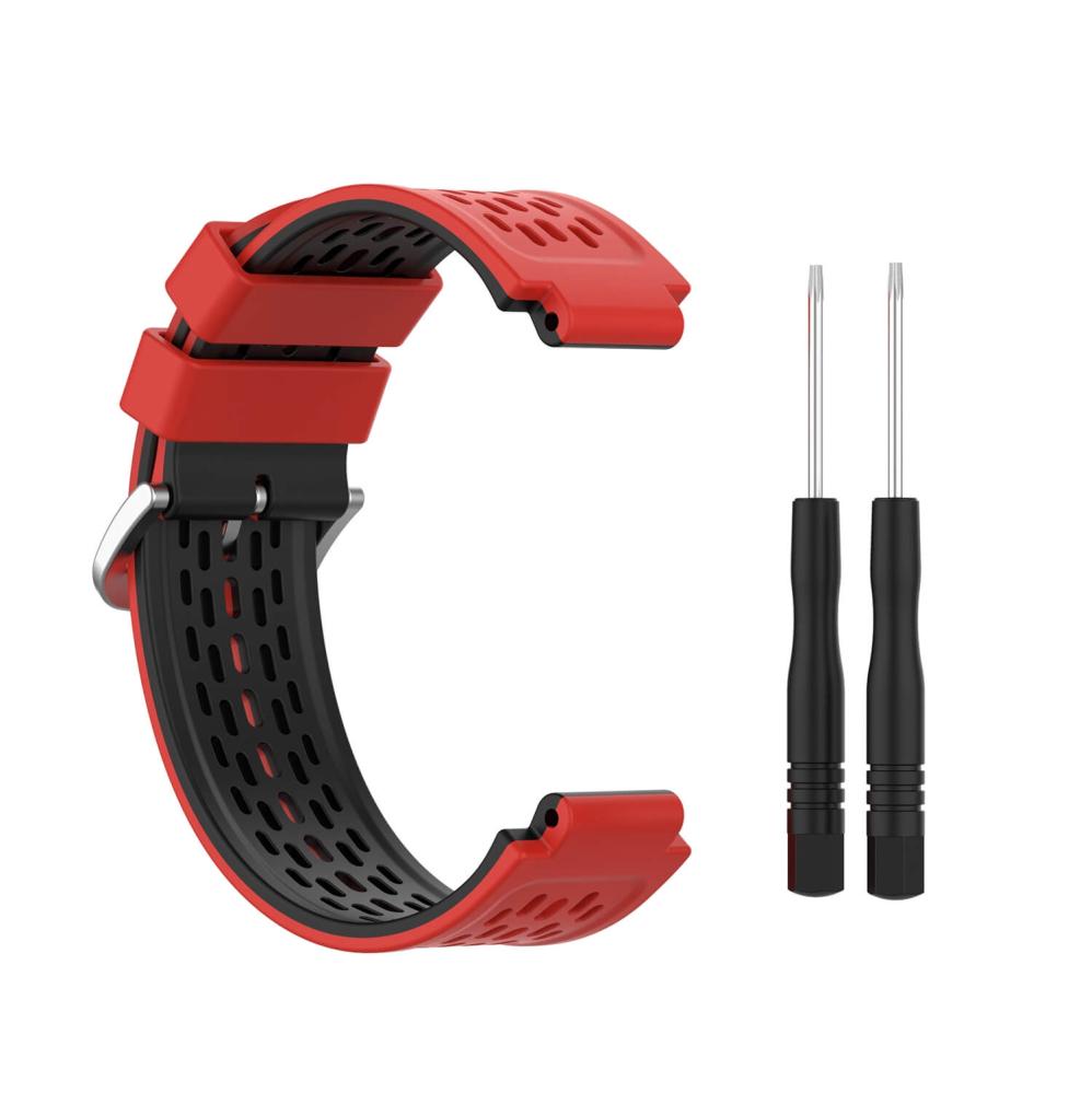 Silikonarmband Röd & Svart för Garmin Approach S2/S4