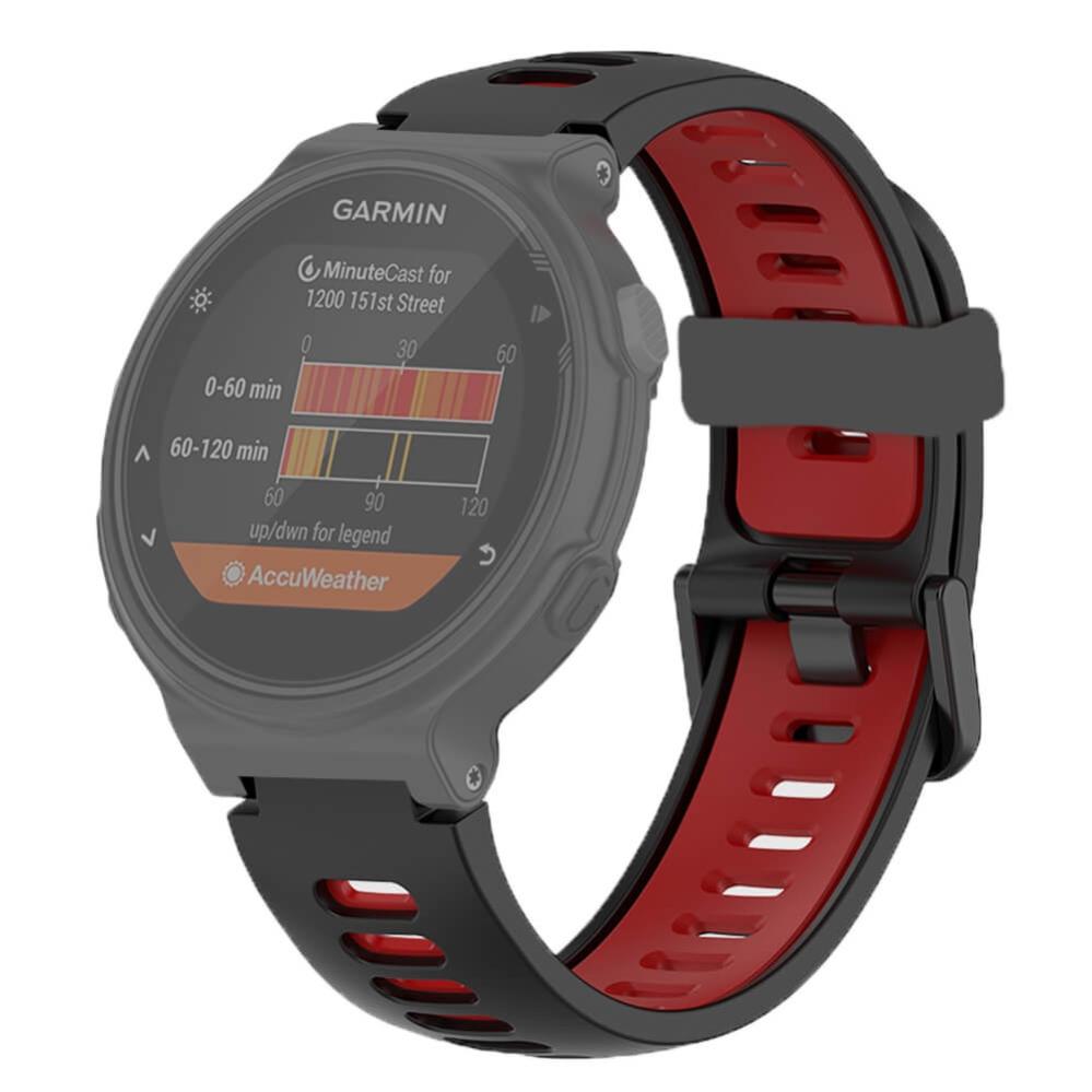 Silikonarmband Svart & Röd för Garmin Forerunner 230/ 235/ 620/ 630/ 735XT