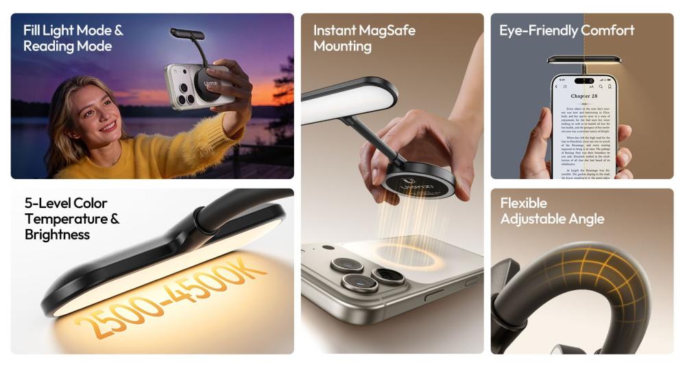  Ulanzi M10 – Magnetisk LED-lampa för mobil med flexibel arm och MagSafe från Kamda – snabb leverans och trygg e-handel