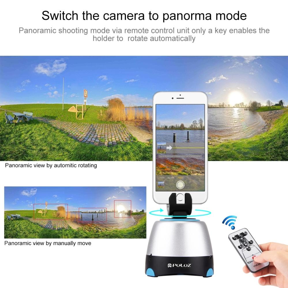 Puluz Rotationshuvud 360 grader+ fjärr+ GoPro-adapter+ mobil-adapter