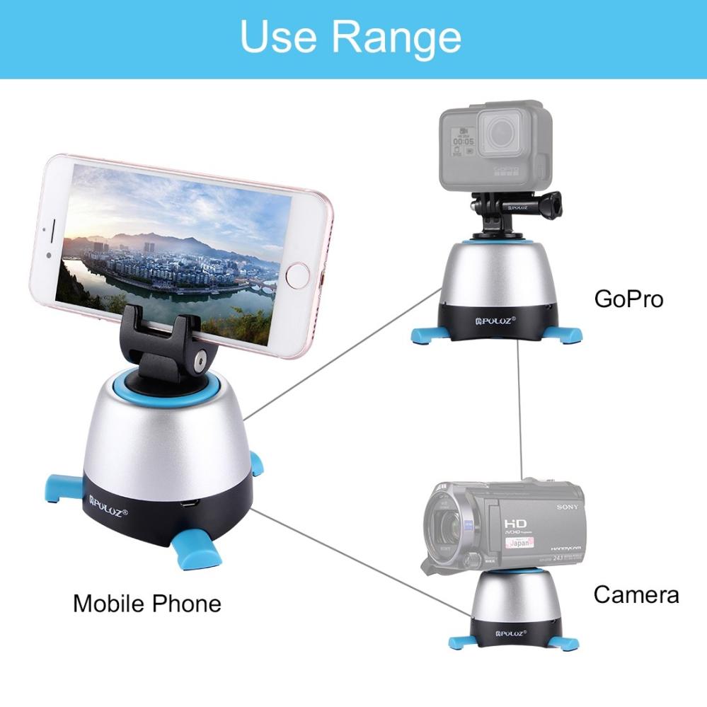 Puluz Rotationshuvud 360 grader+ fjärr+ GoPro-adapter+ mobil-adapter