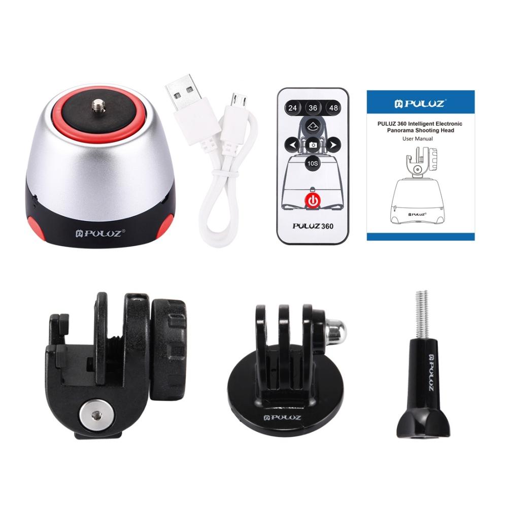 Puluz Rotationshuvud 360 grader+ fjärr+ GoPro-adapter+ mobil-adapter