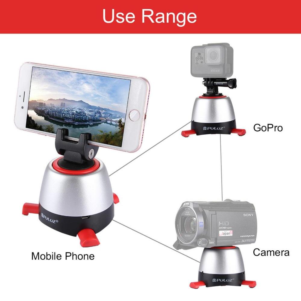 Puluz Rotationshuvud 360 grader+ fjärr+ GoPro-adapter+ mobil-adapter