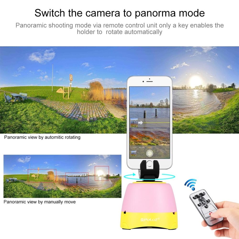 Puluz Rotationshuvud 360 grader+ fjärr+ GoPro-adapter+ mobiladapter