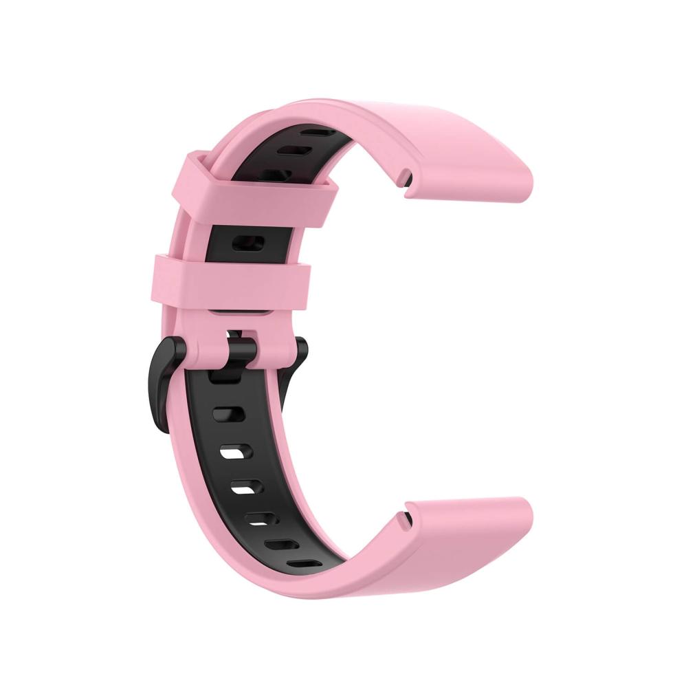 Silikonarmband 22mm Rosa & Svart för Garmin Fenix 5/5 Pro/6/6 Pro/7/Epix