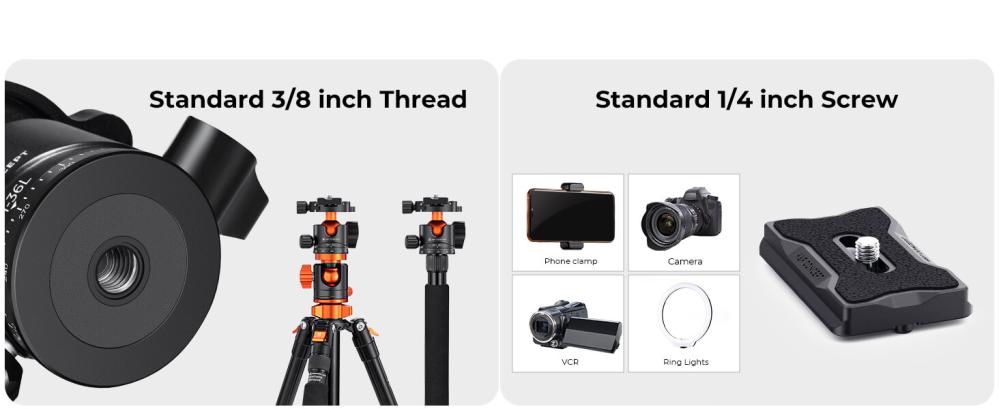 K&F Concept Kulled med panoramaindexering för kamerastativ 16kg