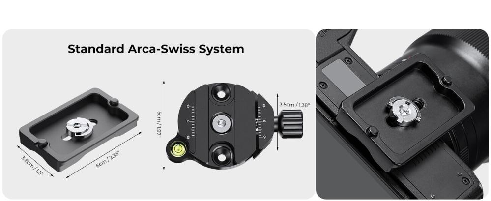 K&F Concept Kulled med panoramaindexering för kamerastativ 16kg
