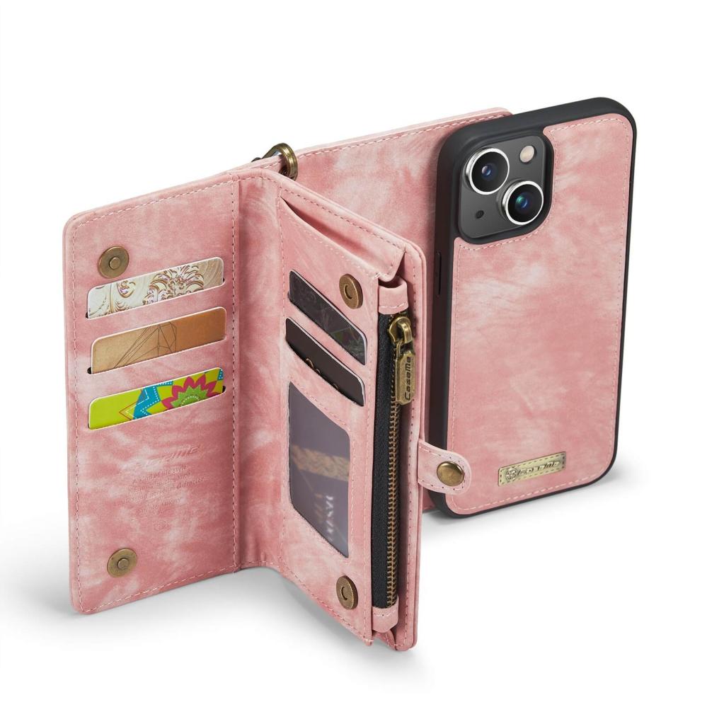 CaseMe Plånboksfodral med magnetskal för iPhone 13 Rosa