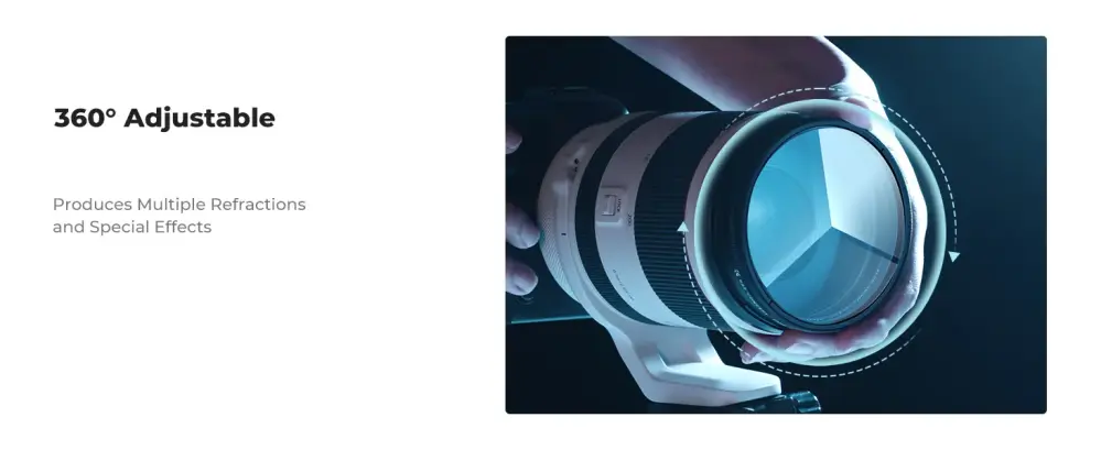  K&F Concept Kalejdoskopfilter 58 mm – Triangulärt prismafilter från Kamda – snabb leverans och trygg e-handel