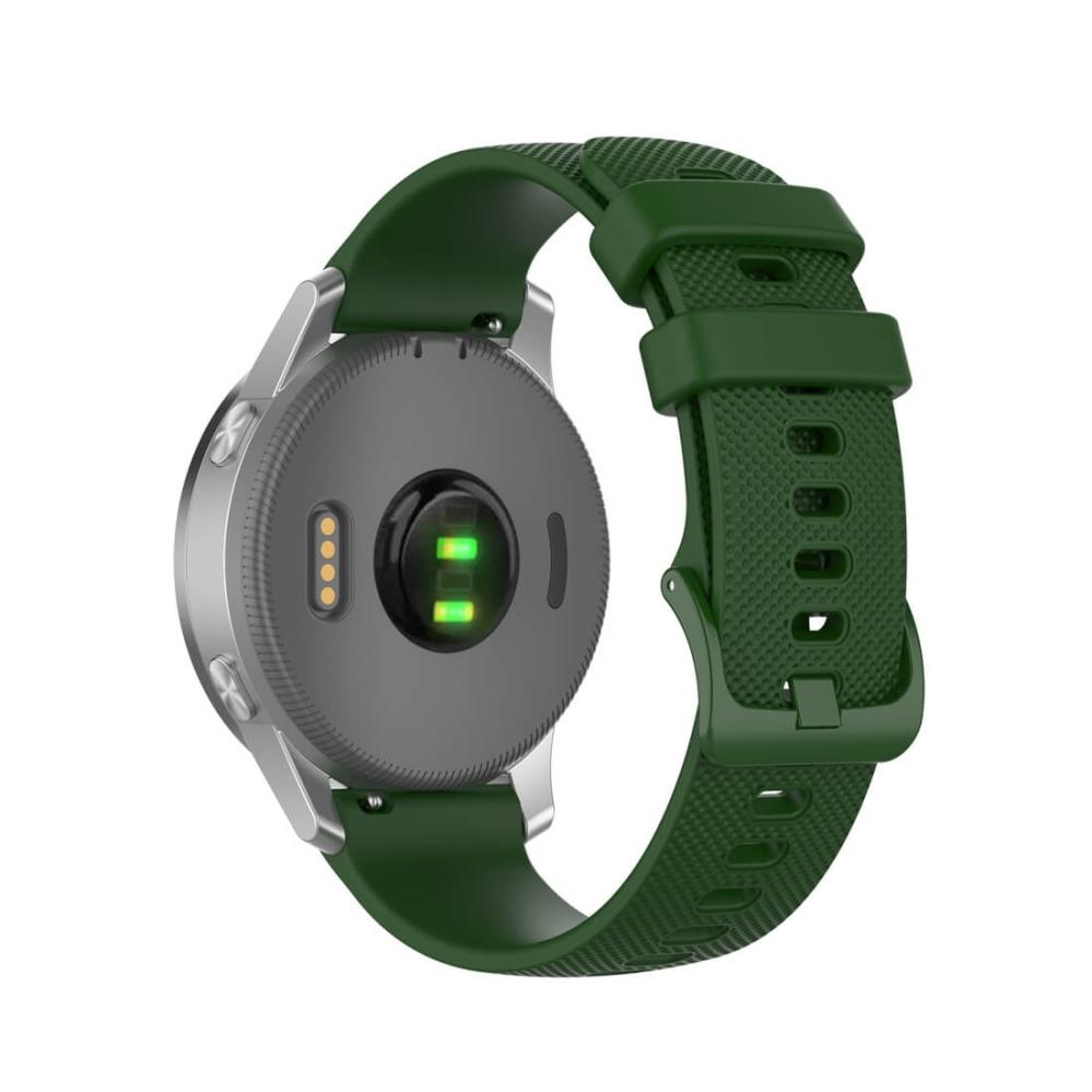 Silikonarmband Armegrön för 18mm Watch Garmin Vivoactive 4S