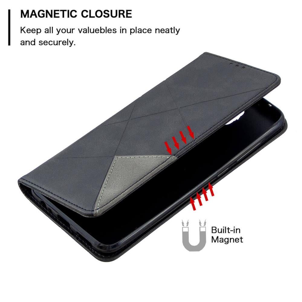 Plånboksfodral för Xiaomi Redmi Note 9 Svart & Grå mönster