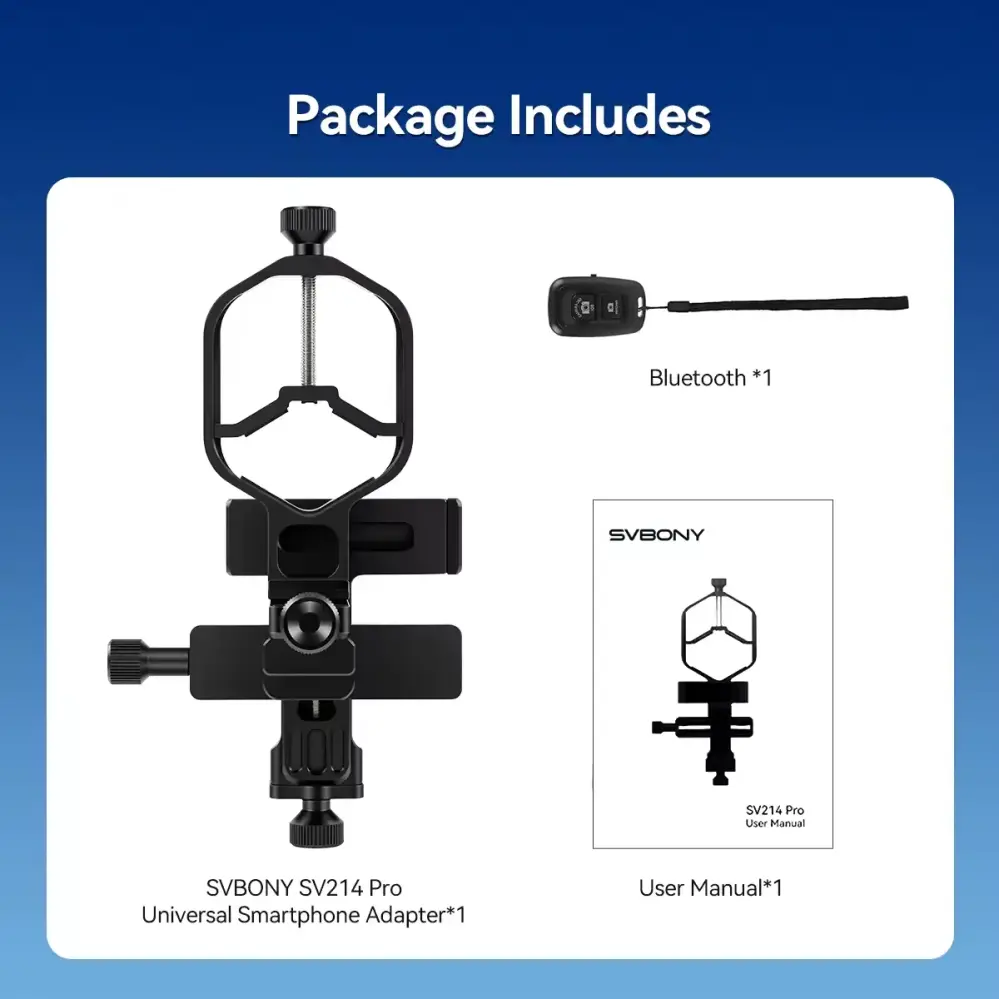 Svbony SV214 Pro mobiladapter för teleskop & kikare – 3 axlar, 28–48 mm från Kamda – snabb leverans och trygg e-handel