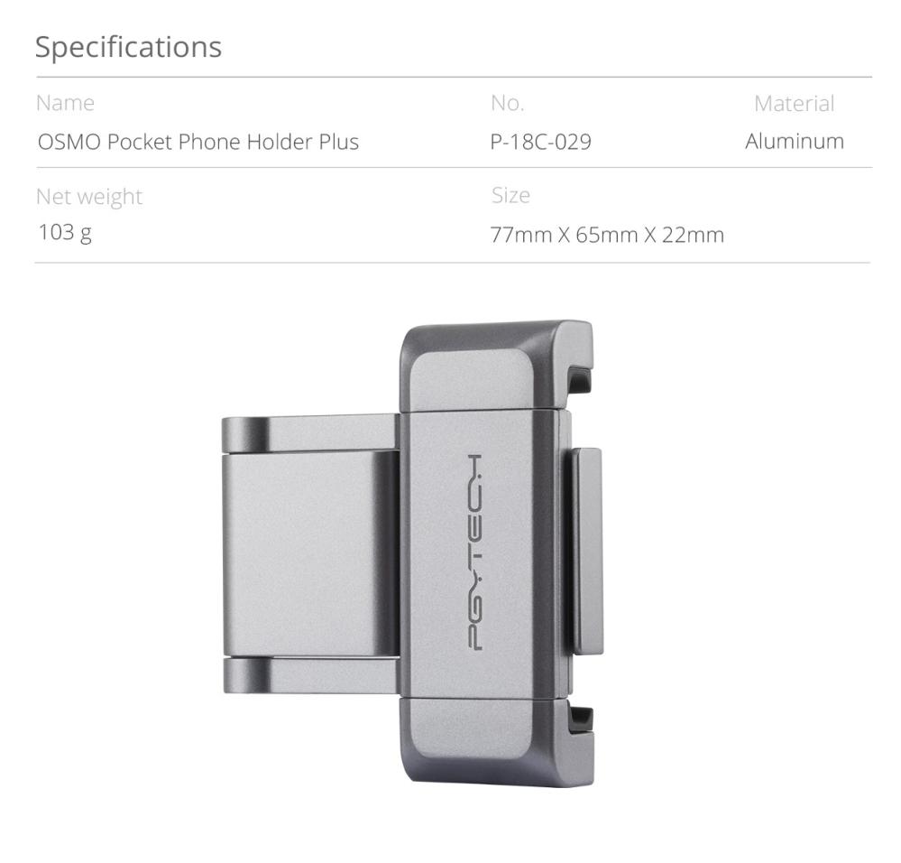 PGYTECH Mobilhållare för OSMO Pocket Plus i stilren design