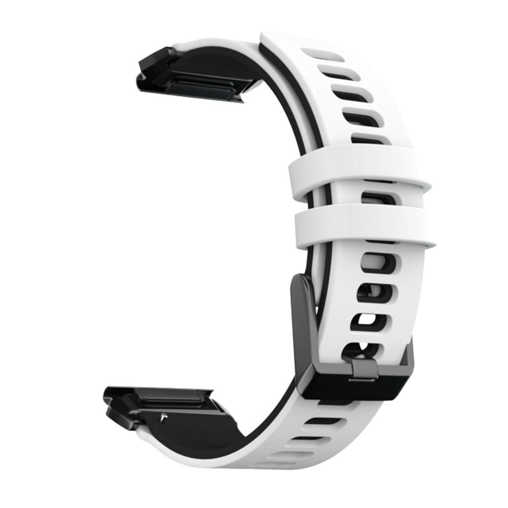 Silikonarmband Vit & Svart för Garmin Fenix 5X/6X
