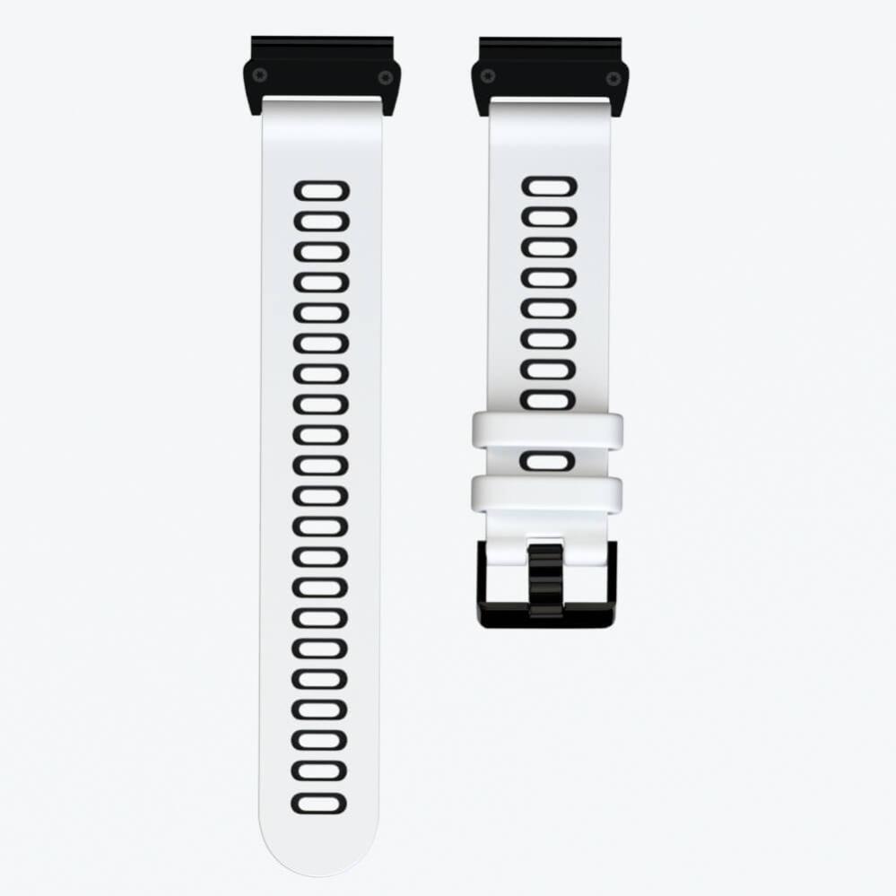 Silikonarmband Vit & Svart för Garmin Fenix 5X/6X