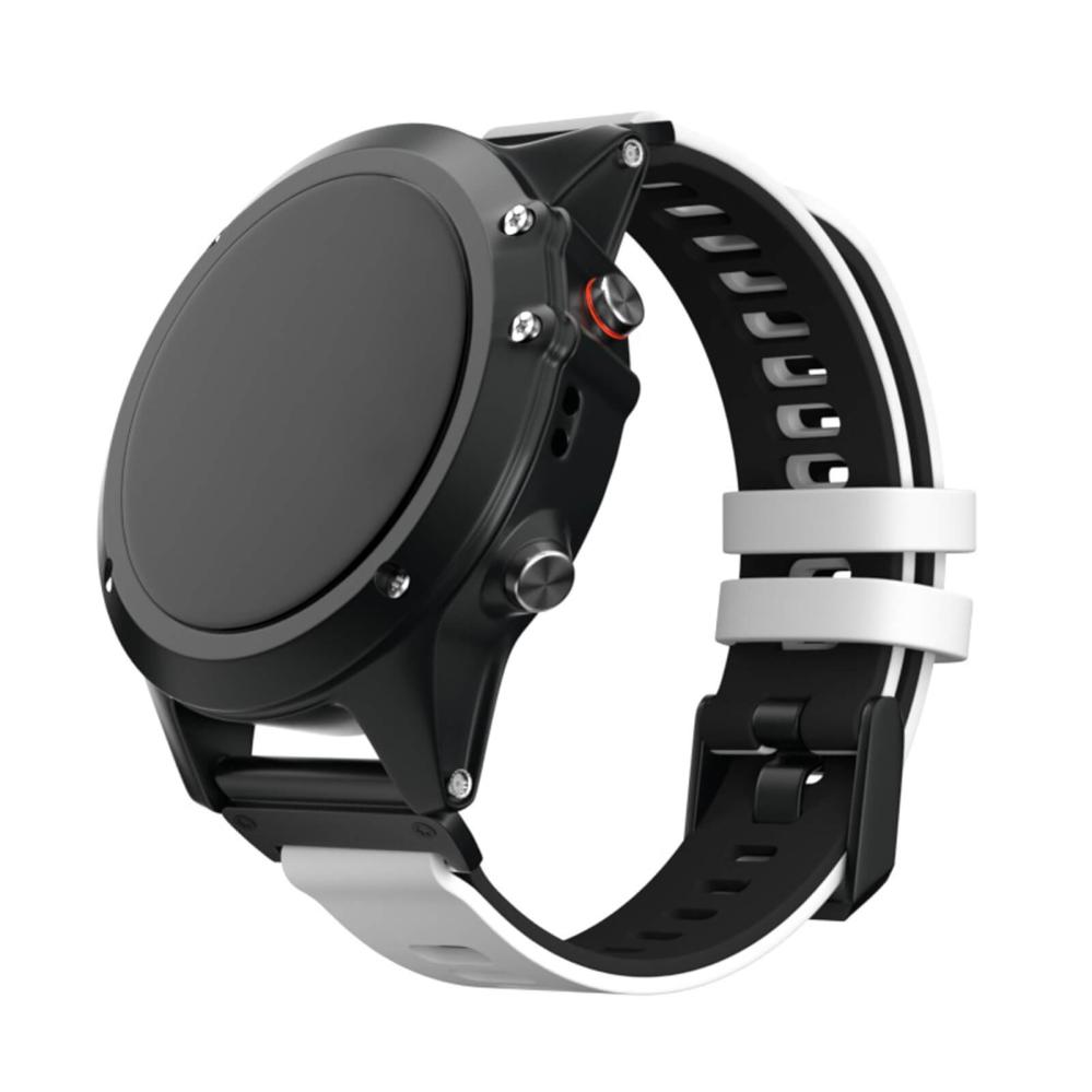 Silikonarmband Vit & Svart för Garmin Fenix 5X/6X