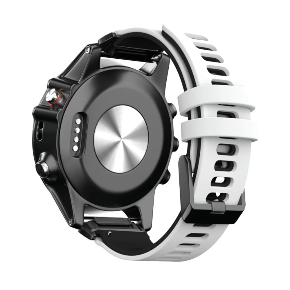 Silikonarmband Vit & Svart för Garmin Fenix 5X/6X