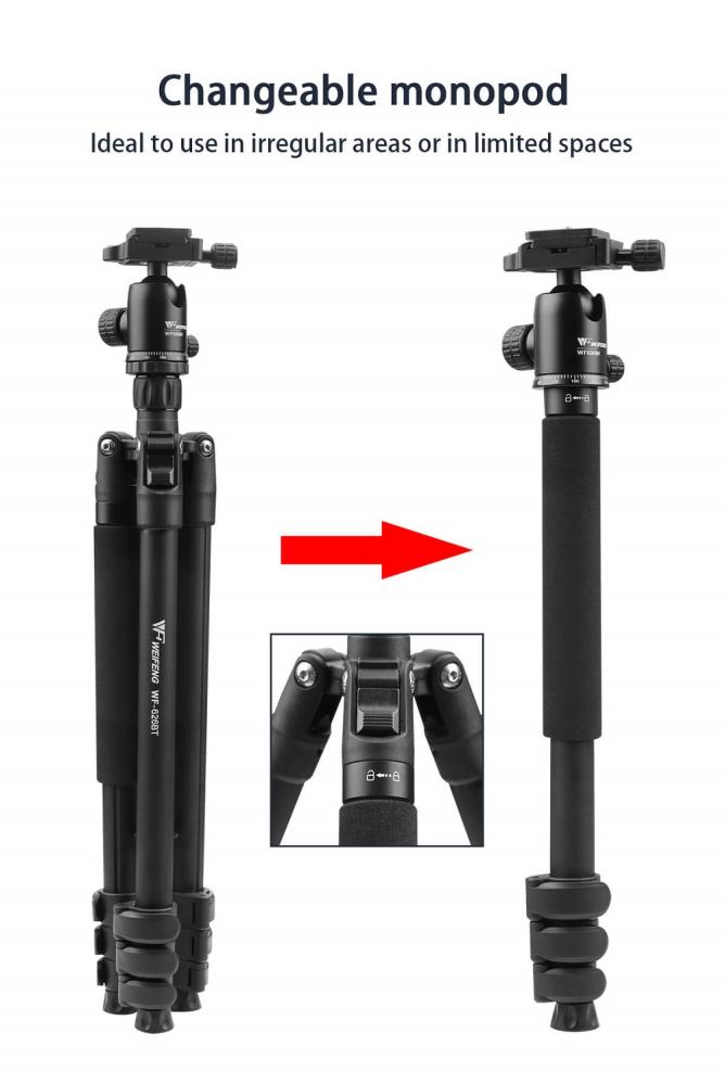  Weifeng WF-6627 Pro Kamerastativ 155cm utan väska från Kamda – snabb leverans och trygg e-handel