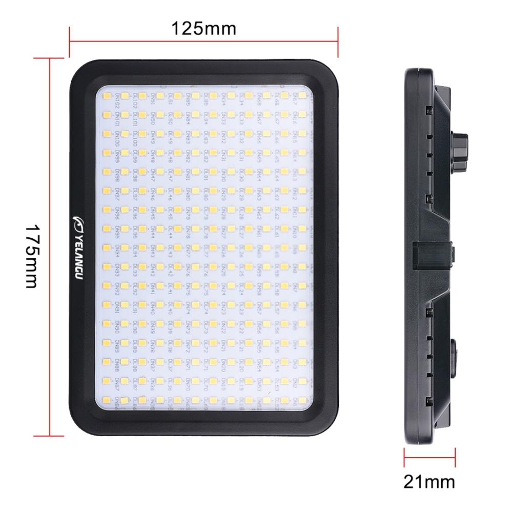 YELANGU 204st LEDs Dimbart Videoljus (17x12cm) - 1000LM, 3300-5600K
