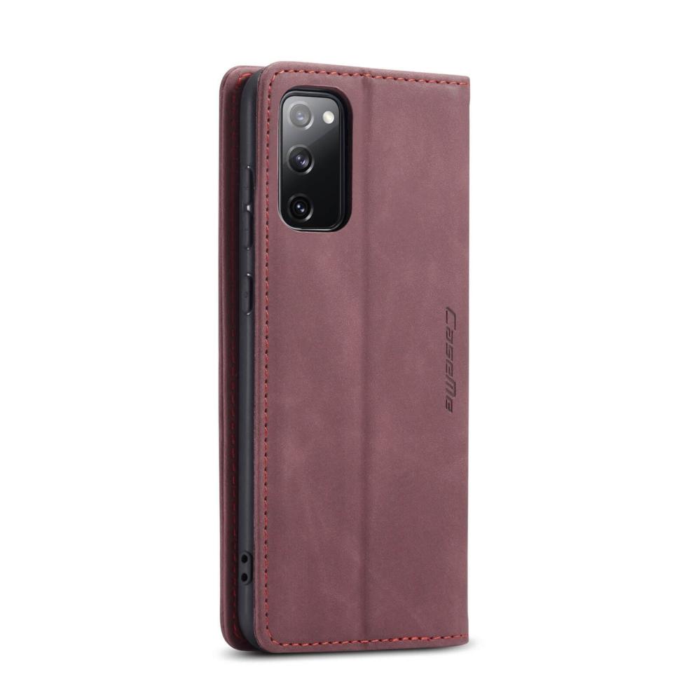 CaseMe Plånboksfodral Vinröd med kortplats för Samsung Galaxy S20 FE