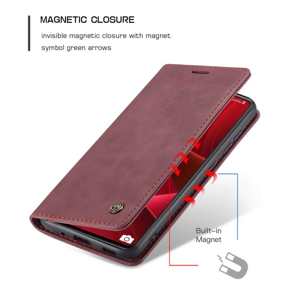 CaseMe Plånboksfodral Vinröd med kortplats för Samsung Galaxy S20 FE