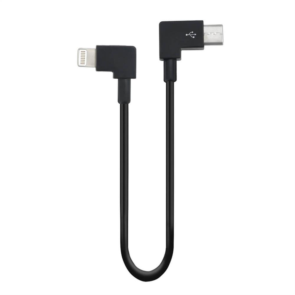 USB-kabel Type-C till 8-pin lightning 14cm för drönare med vinklade kontakter