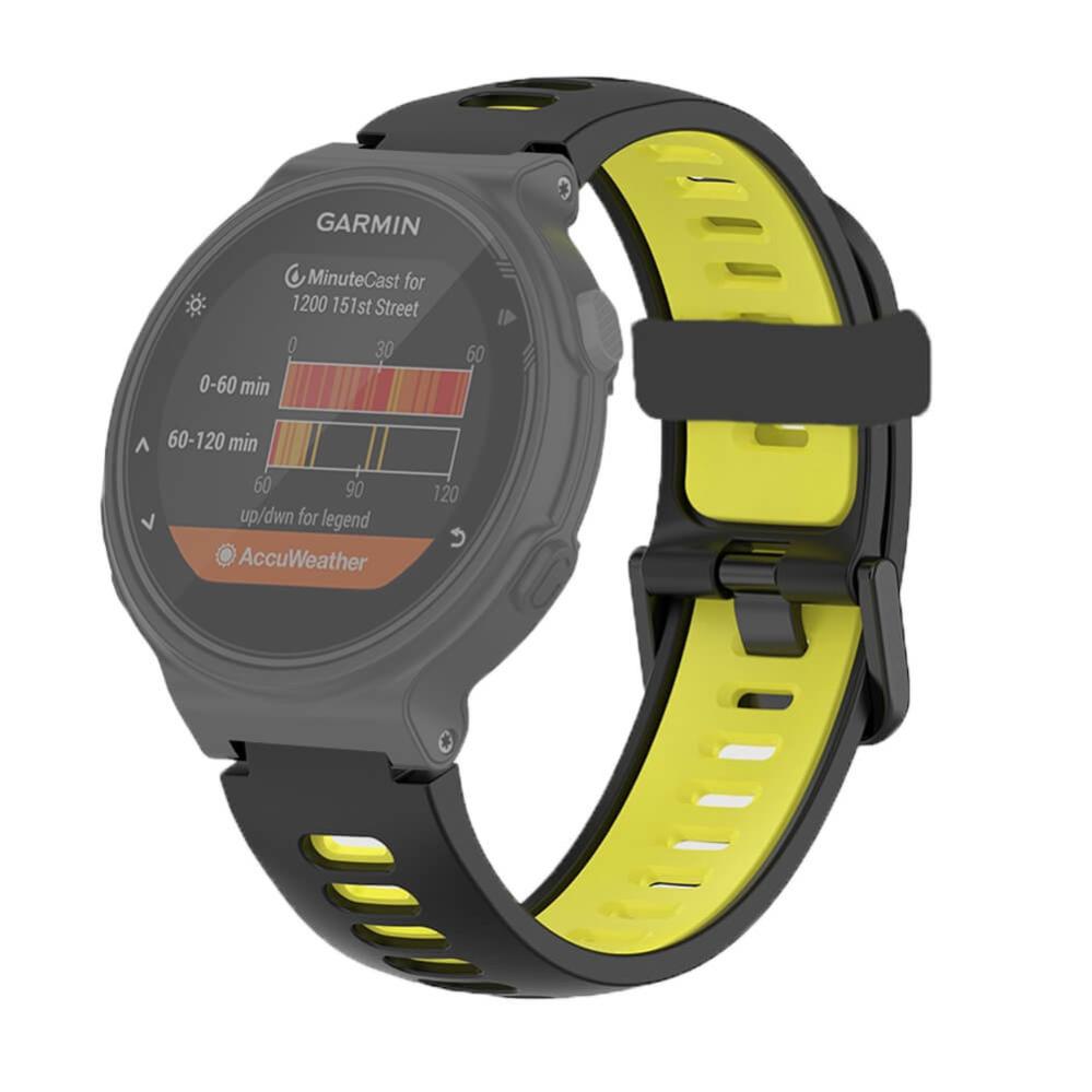 Silikonarmband Svart & Gul för Garmin Forerunner 230/ 235/ 620/ 630/ 735XT