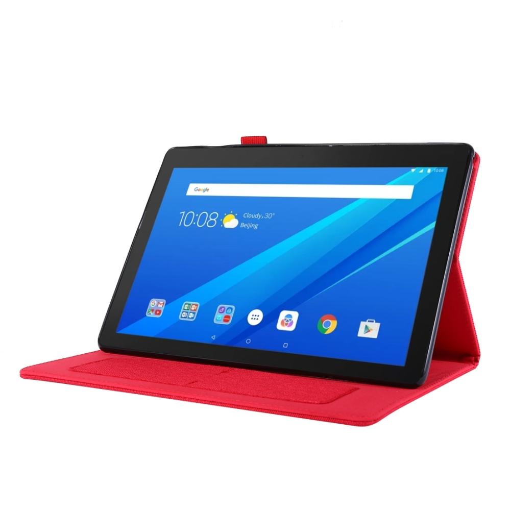 Fodral för Lenovo Tab E10 10.1 Röd textil