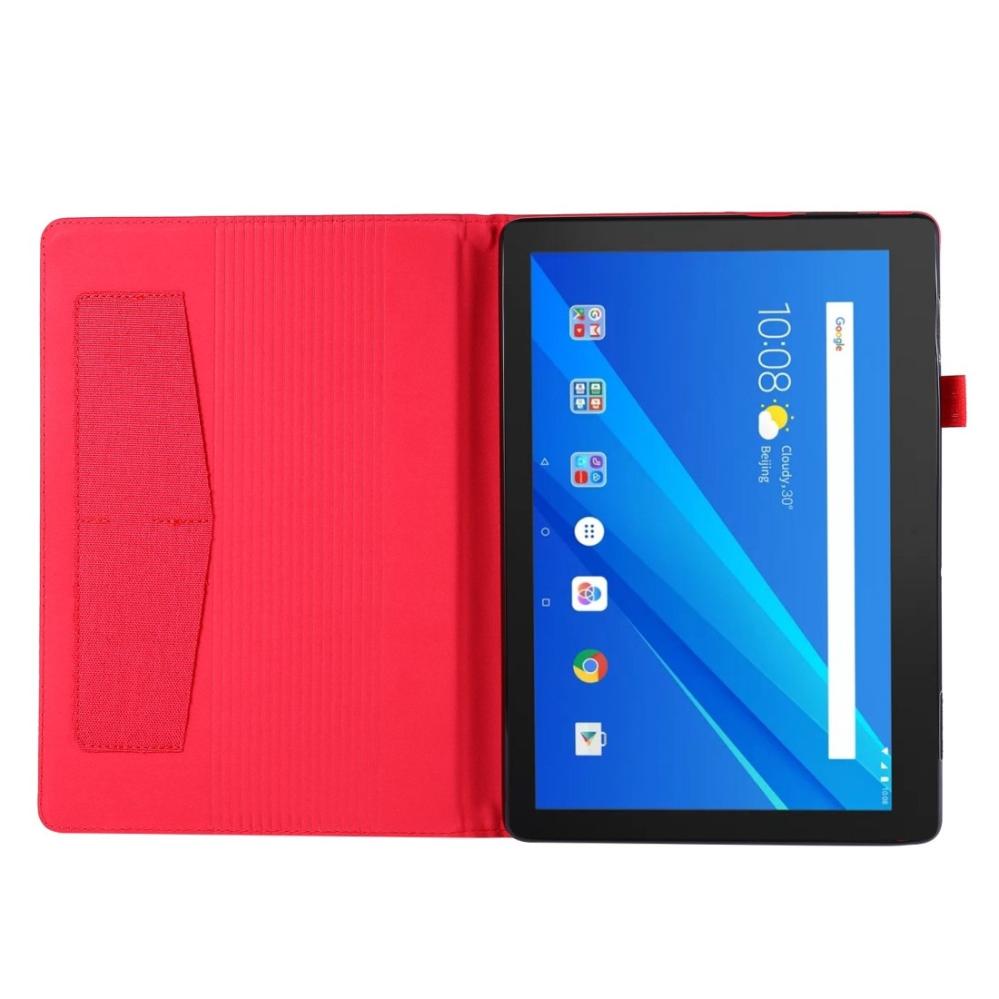 Fodral för Lenovo Tab E10 10.1 Röd textil