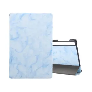  Fodral för Galaxy Tab S7 Plus S8 Plus T970 Ljusblå marmormönster