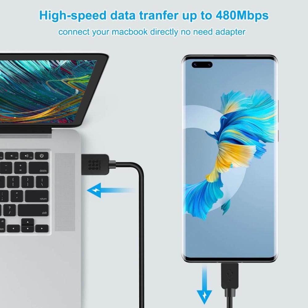 Haweel USB-kabel 2.0 till USB-C/ Type C