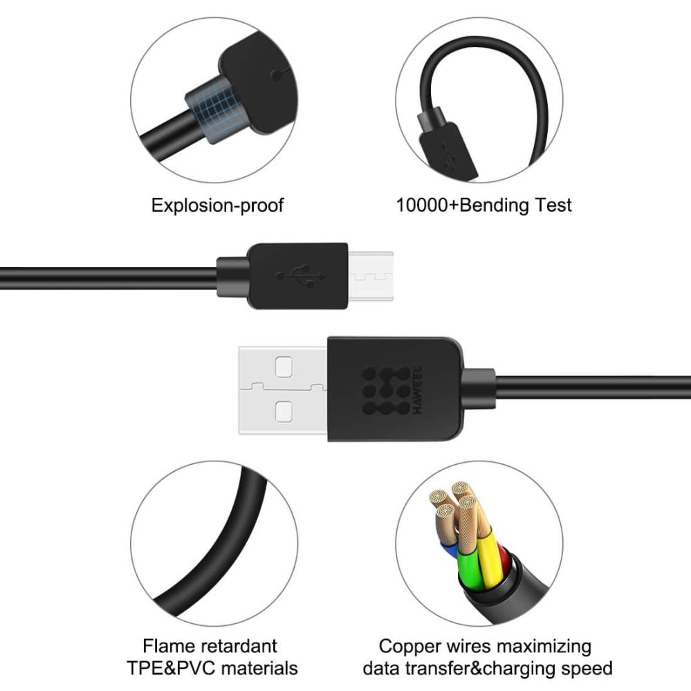 Haweel USB-kabel 2.0 till USB-C/ Type C