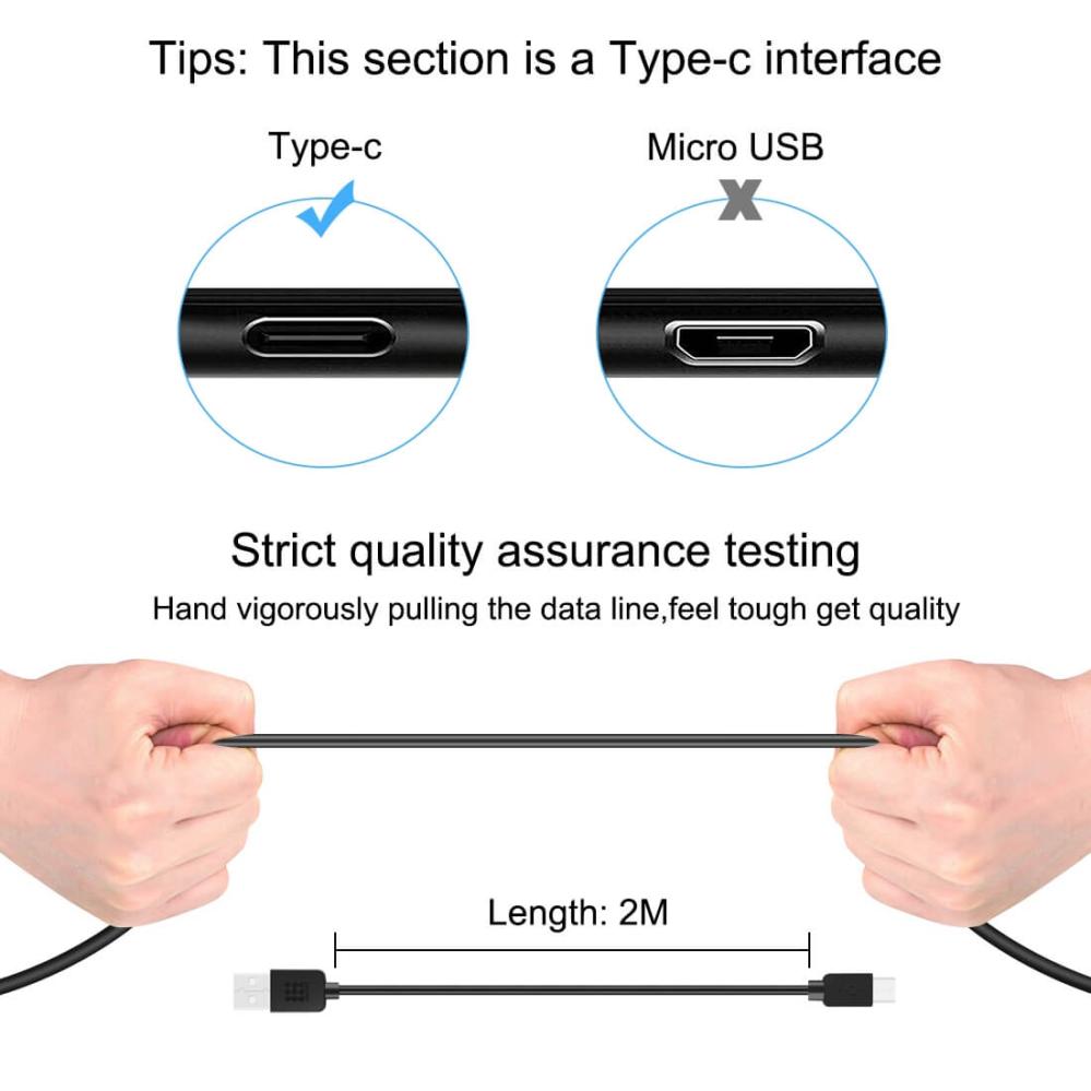 Haweel USB-kabel 2.0 till USB-C/ Type C