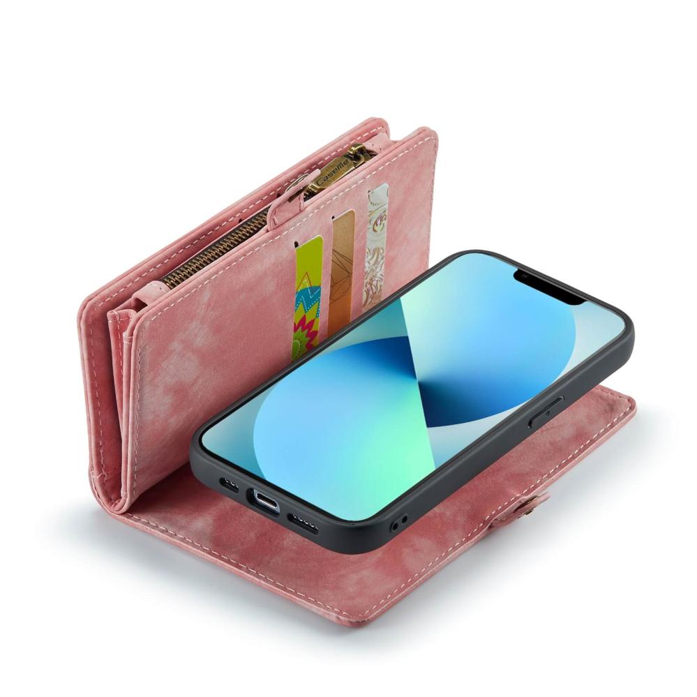 CaseMe Plånboksfodral med magnetskal för iPhone 13 Rosa