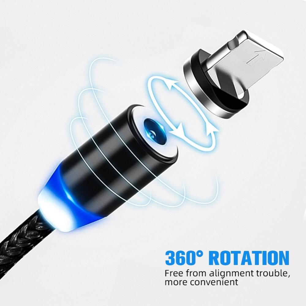 Magnetisk USB-laddkabel 3-1 USB-C Micro Lightning 100cm