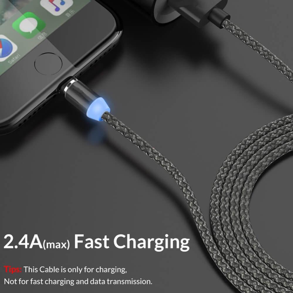 Magnetisk USB-laddkabel 3-1 USB-C Micro Lightning 100cm