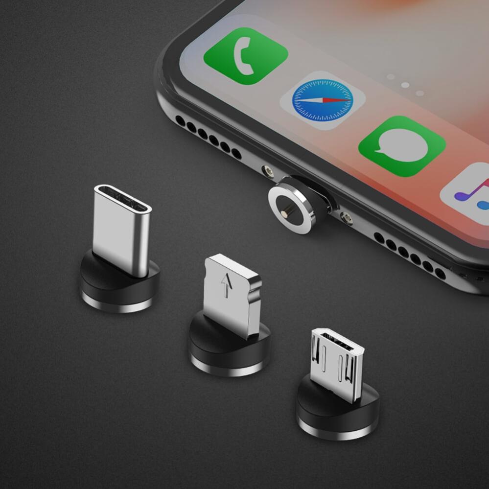 Magnetisk USB-laddkabel 3-1 USB-C Micro Lightning 100cm