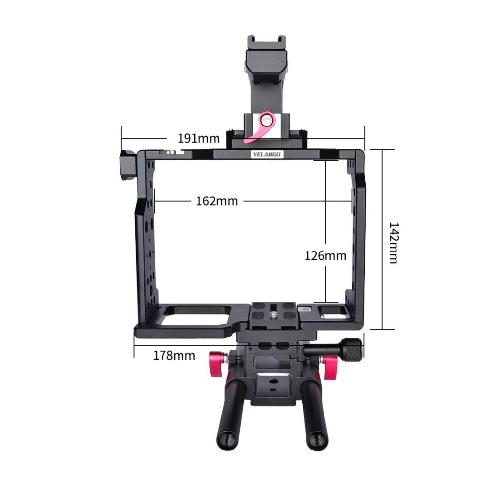 Yelangu C8 Videokamerabur Cage med rälsstång universal modell