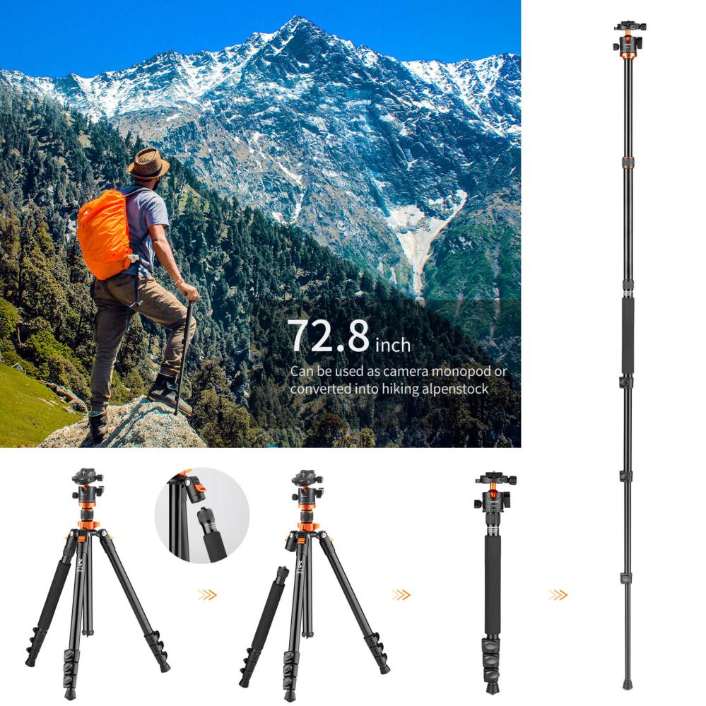  K&F Concept Kamerastativ med Panorama kulled 175cm KF09.089V1