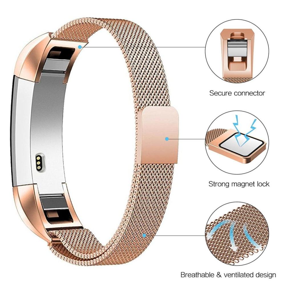 Armband för Fitbit Alta kedja Magnetiskt lås - Roséguld