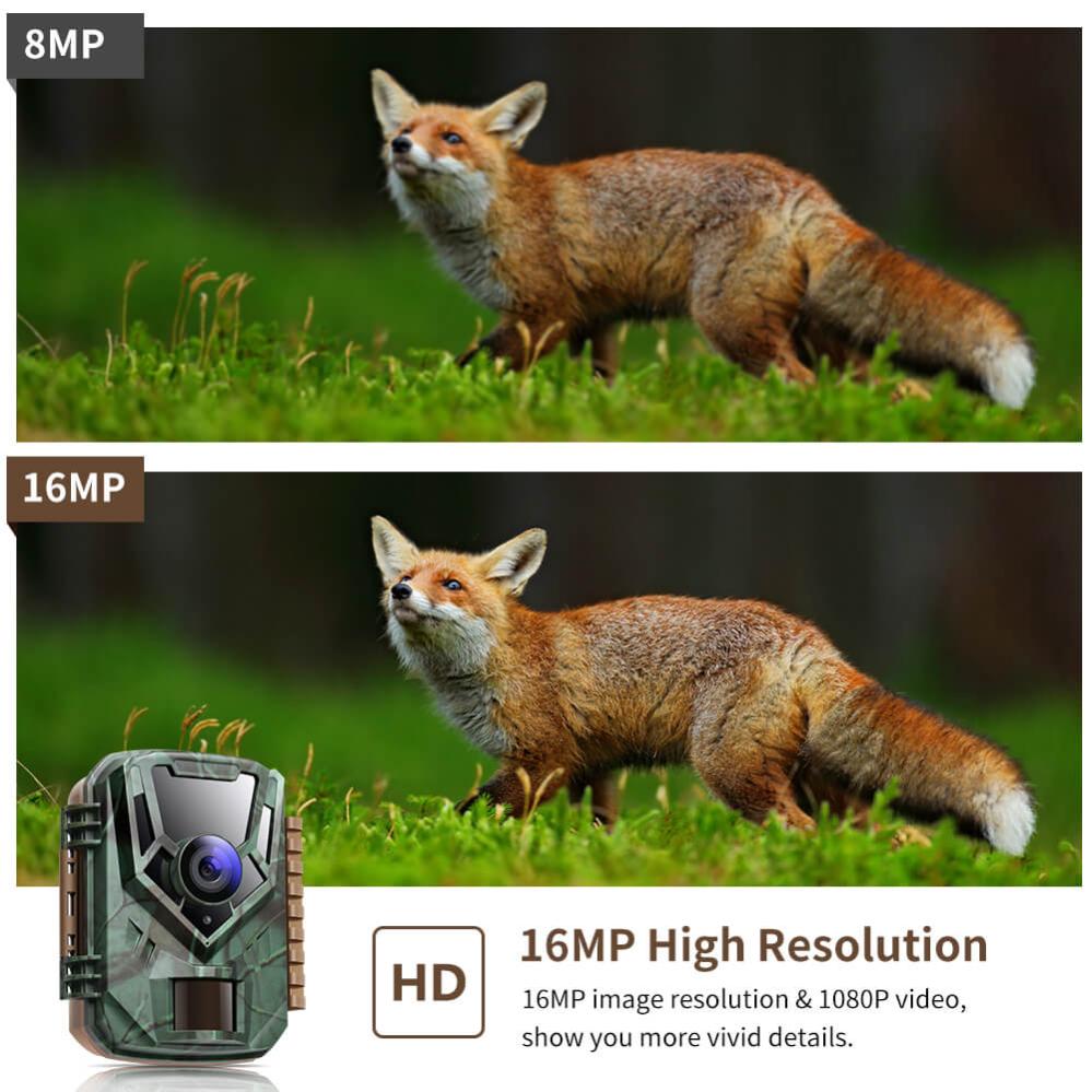 Grön kamoflagefärgad Åtelkamera 16MP 1080P HD med 0,4s utlösningstid infraröd