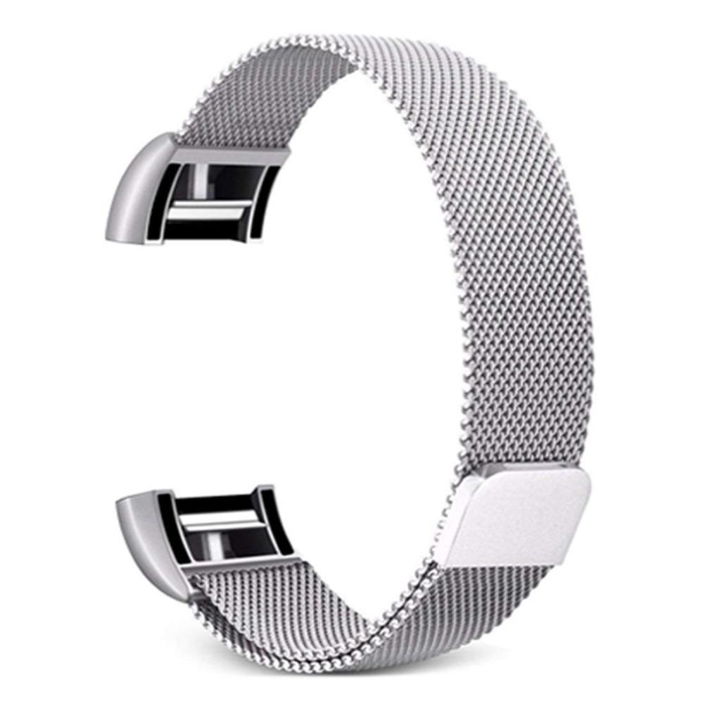Armband Silver för Fitbit Charge 2 kedja 140-230mm Magnetisk